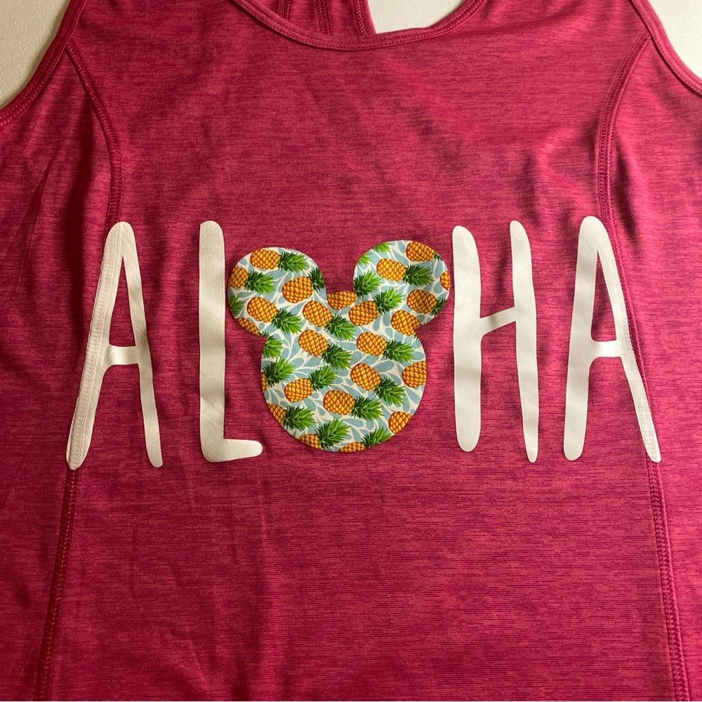 Pink BCG  Aloha Disney Pineapple Racerback Tank Top Sz. L (D9)
